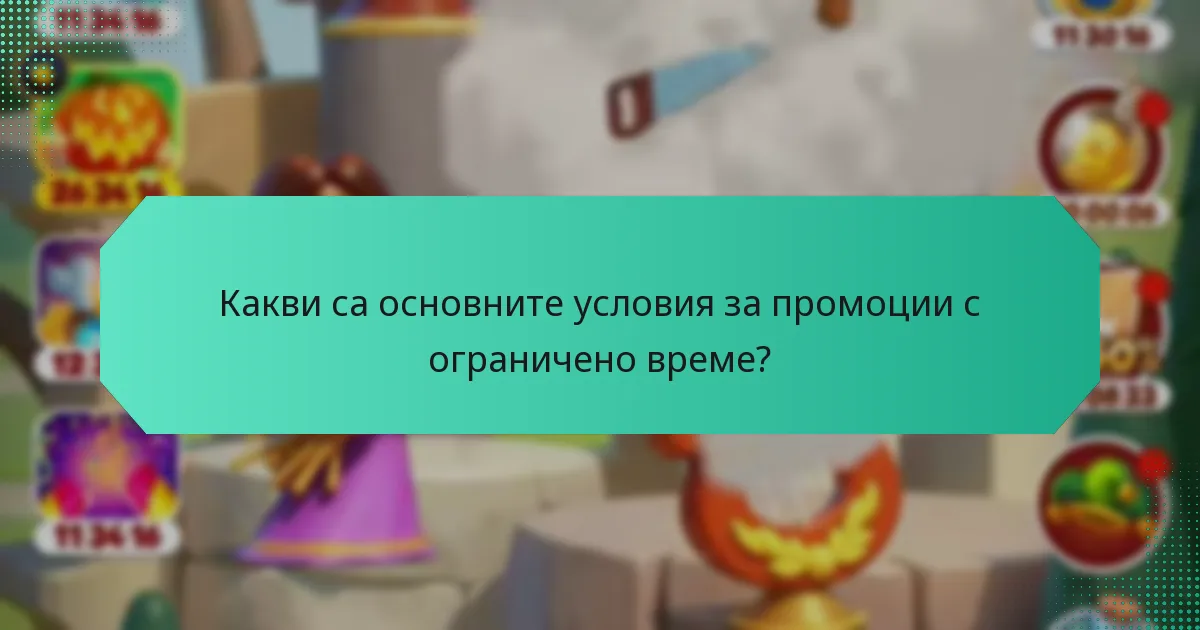 Какви са основните условия за промоции с ограничено време?