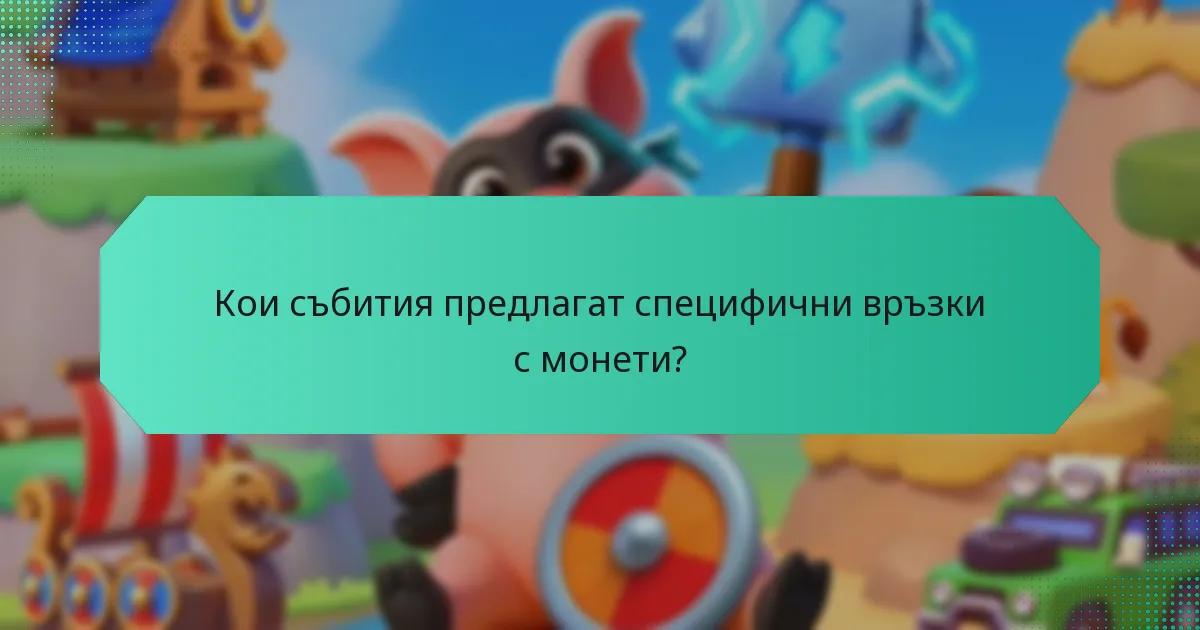 Кои събития предлагат специфични връзки с монети?